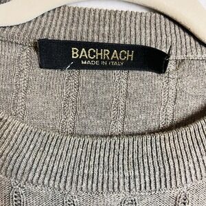 Bachrach‎ Rayon + Cotton Short Sleeve Crewneck Light  Army Green Sweater Size XL